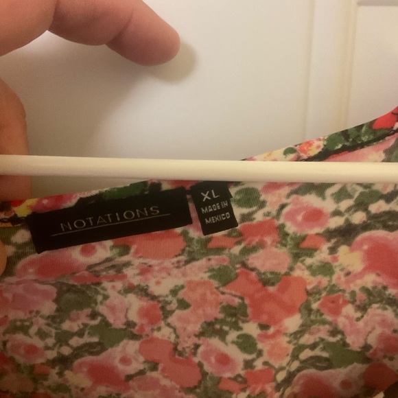 Notations Flower Print Ruffle Blouse - Picture 2 of 3